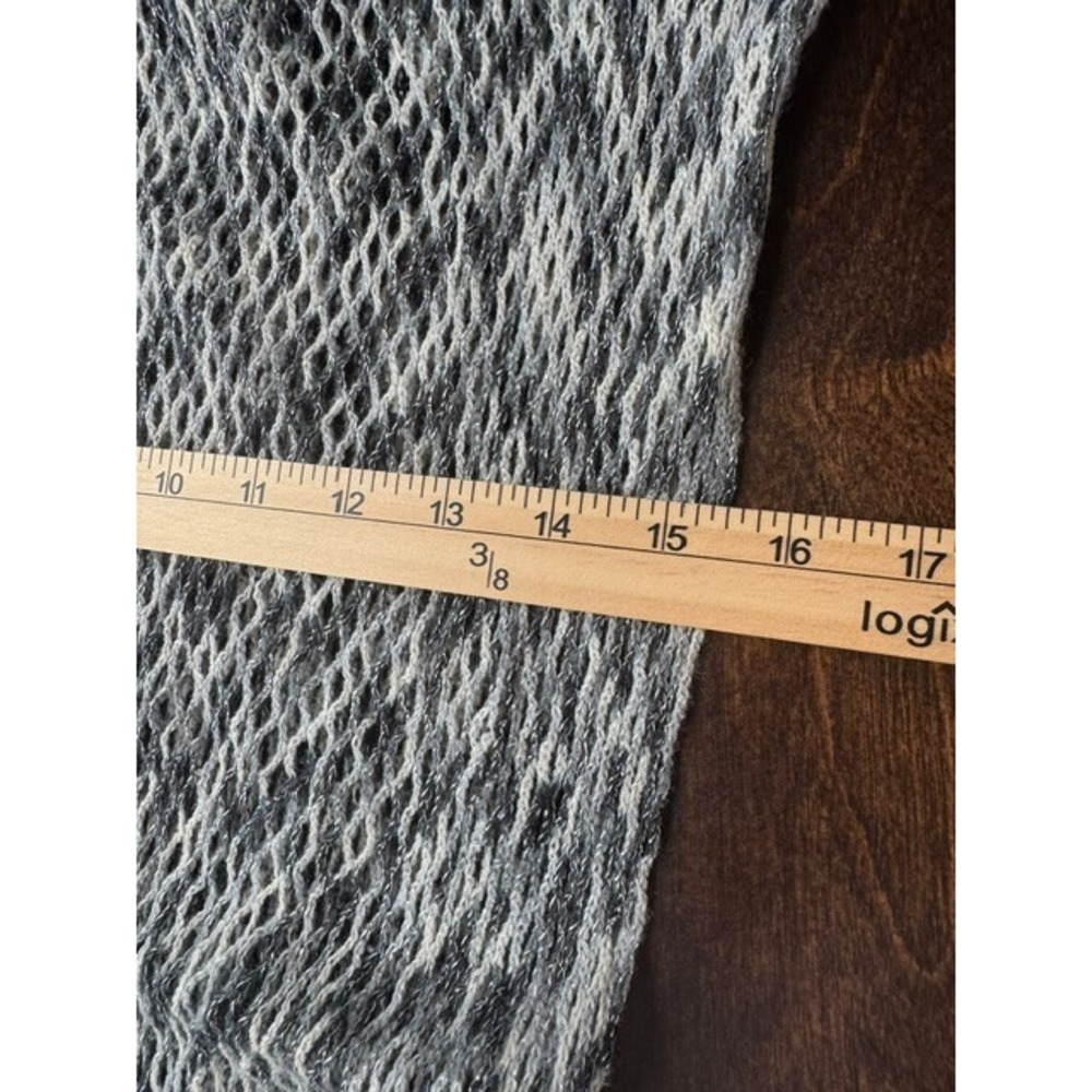 Steve Madden Metallic Open Knit Infinity Scarf Black Gray One Size - Picture 8 of 8